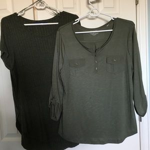 2 L olive green tops